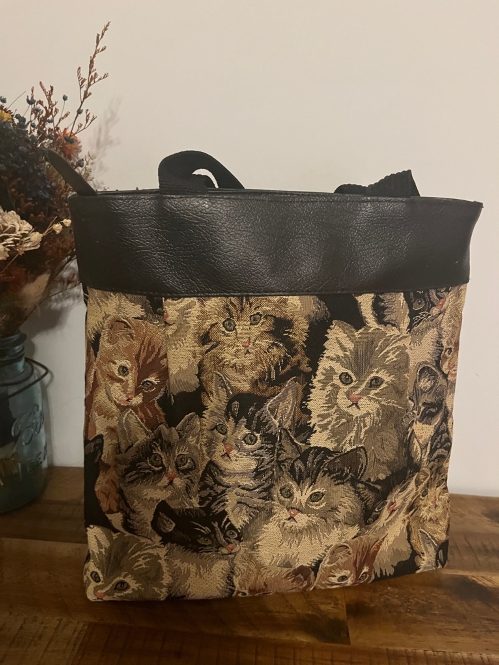 Vintage Multi Cat Shoulder Bag
